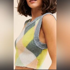 Free People Argyle Sweater Vest